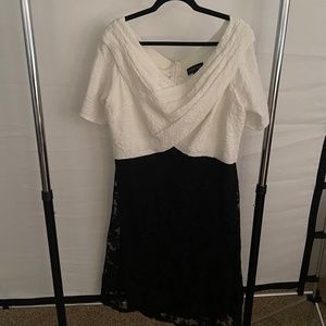 Tadashi shoji black and white dress